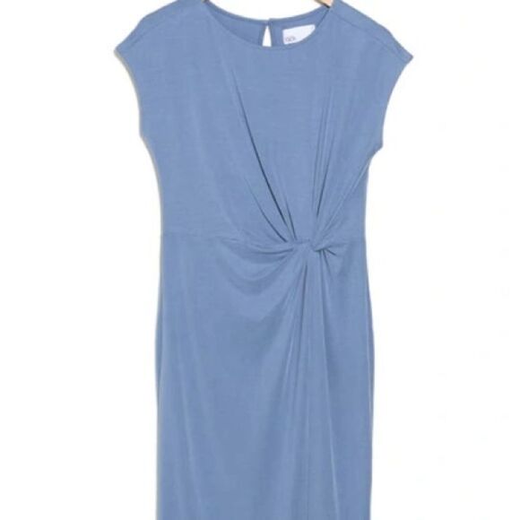 Nordstrom Rack NWT Side Knot Modal Blend Midi Dress In Blue Infinity Size M - Picture 2 of 6
